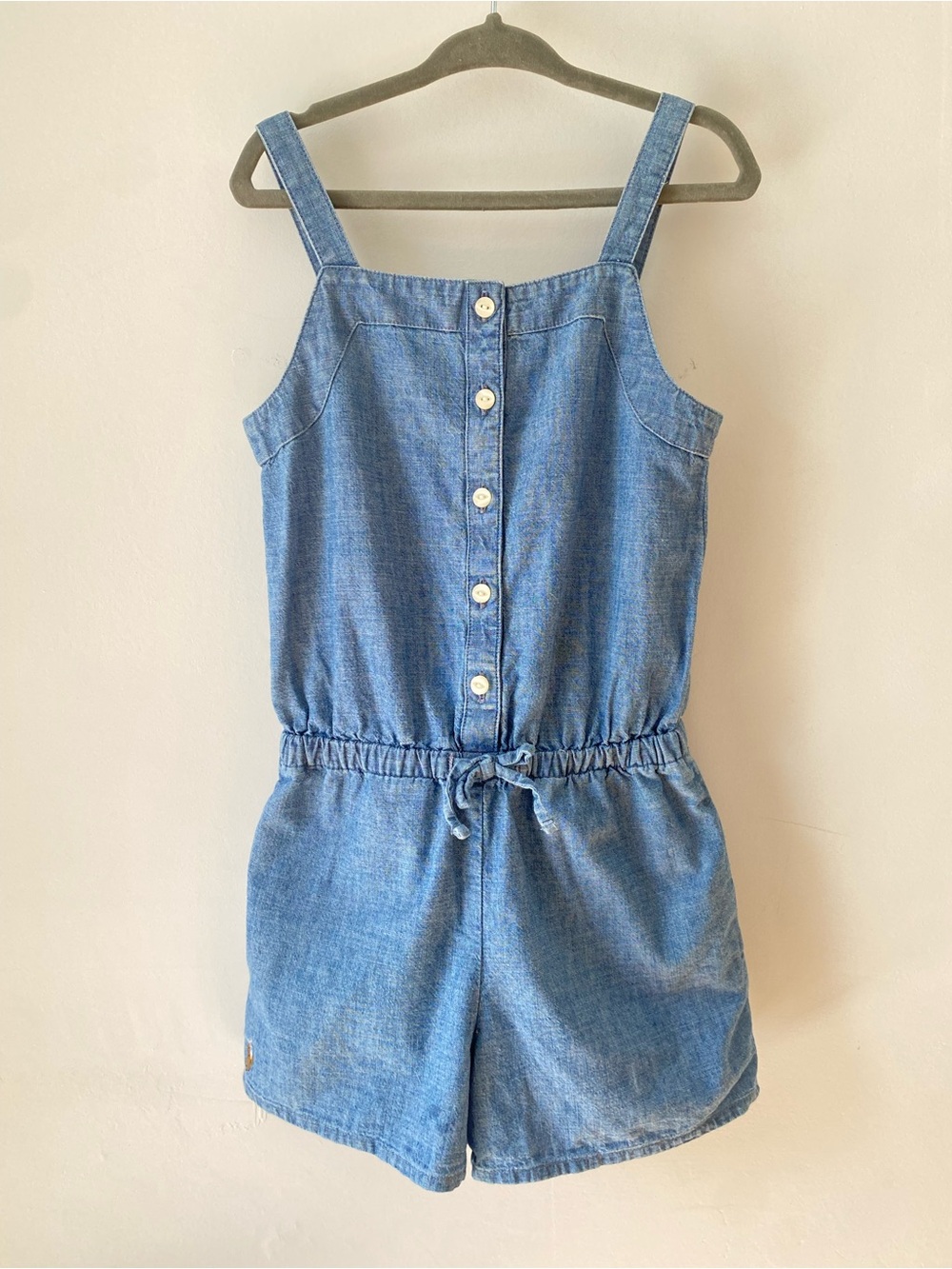 Polo by Ralph Lauren Light Blue Denim Girls Romper